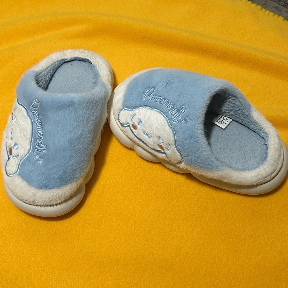 Adorable Blue Kids Slippers with Embroidered Design